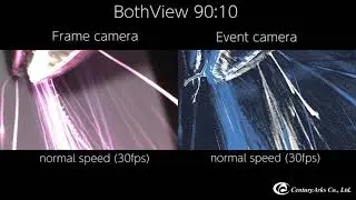 Sparks flying from the grinder captured with BothView 90:10. グラインダーの火花（BothView 90:10）
