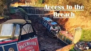 Access to the Llangollen Canal breach, near Whitchurch
