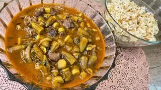 يخنة البامية باللحم والأرز المفلفل: وصفة لبنانية أصيلة لا تُقاوم! 🇱🇧 |Okra Eintopf Rezept