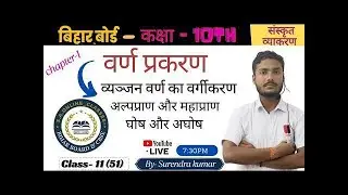 अल्पप्राण और महाप्राण ll घोष और अघोष ll व्यंजन वर्ण ll संस्कृत व्याकरण ll By- s kumar