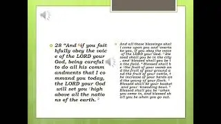 BLESSING FOR OBEDIENCE AND CURSES FOR DISOBEDIENCE FROM GOD