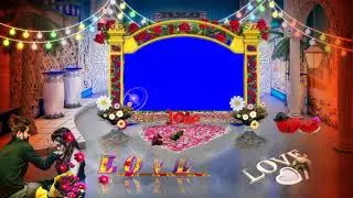 गेट Blue Screen Video Photo Frame. Wedding Blue Screen Video Background Photo Frame Effect