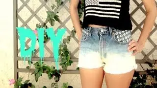 DIY Ombre Studded Shorts Collab With LaurDIY