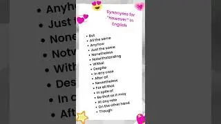Synonyms for &ldquo;However&rdquo; in English 🍀 Learn English | #shorts #trending #short #youtubeshortsfeature