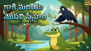 Crow & Crocodile | కాకి & మొసలి స్నేహం🤝Stories In Telugu |  Friendship Story for Kids | Fairy Tales