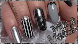 Easy Mix Match Nail Art Design (tutorial with nail polish for long / short nails)