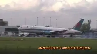 Thomson Boeing 767 G-OOBL On TOM2667 Landing At Manchester Airport On 11/10/2014