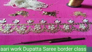 aari work Dupatta Sadi Ke Liye border design Kaise banaen