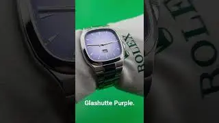 Glashutte Original Panorama date Seventies rare purple dial German beauty
