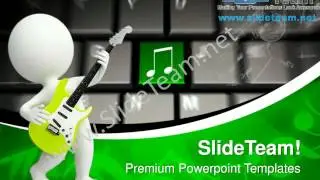 Computer Keyboard With Music Symbol Button PowerPoint Templates ppt Themes 1012 Slides Backgrounds