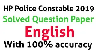 HP- Police Constable 2019| Answer Key | HP Police Constable Solved Question Paper|