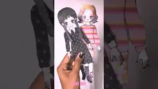 how to make paper doll of Wednesday and enid cute paper dolls😘 #wednesdayaddams #subscribe