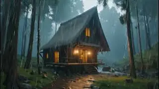 Loud Thunderstorm & Heavy Rain in the Forest | Dark Ambience for Sleep