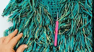 Tığ İşi Saçak Yelek/Tığ İşi Tüylü Yelek #diy