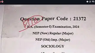 LU BA PYQ 2025 SOCIOLOGY 1ST SEMESTER 21372 1ST SEMESTER🔥