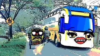 Wow Ada Bus Sampagul Melintas Dijalan Raya Berubah Jadi Temannya Si Tayo Effect Poster Sempurna
