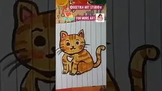 cute cat painting for beginners 🐱❣️|Geetika Art Studio