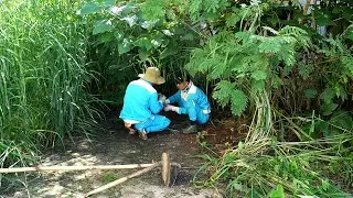 TIME LAPSE - The homeowner was trapped because of a pile of grass that grew taller than a person's