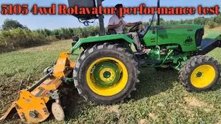 Jhondeere 5105 4wd Rotavator performance test | जबरदस्त performance 🚜🚩