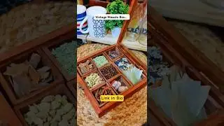 Wooden Masala Box💫 | 9 Compartment Spice Organizer | Wooden Masala Dabba for Kitchen #shorts
