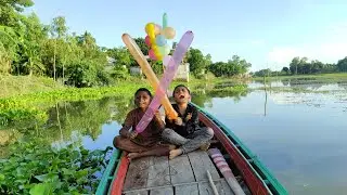 Miniature Outdoor fun with Roket Balloon and learn colors Episode-87