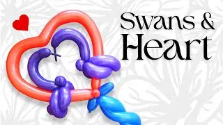 Swans on a Heart: How to Make Balloon Animals #balloonanimals #swanballoon #heartballoon