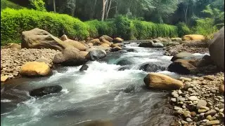 Deep Relaxation With The Roaring Water And Gentle Forest Ambience