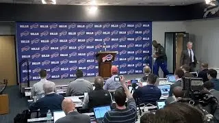 Interim head coach for the Buffalo Bills, Anthony Lynn, speaks to reporters