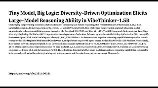 Tiny Model, Big Logic