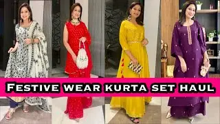 Festival wear kurta set haul | karwa chauth special outfits | Festival series 2021 | thehopestory