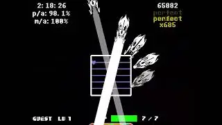 【undertaleAU】Bad Apple (easy mode) No Hit!!!【rhythm recall】