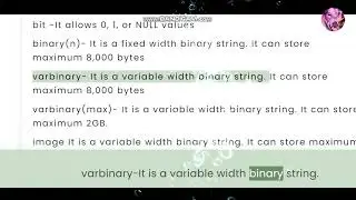 SQL Server Data types