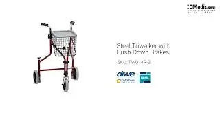 Steel Triwalker with Push Down Brakes TW014R 2