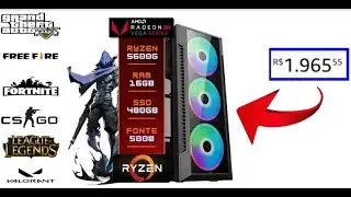 PROMO&Ccedil;&Atilde;O Computador Amd Ryzen 5 5600g Radeon Vega 7 Graphics 16gb Ssd 480gb Windows 10 gabinete 3147