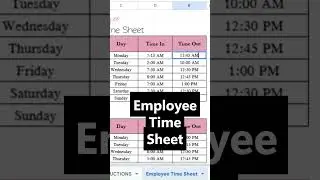 Employee Time Sheet Template Excel Spreadsheet, Work Time Tracking with Overtime and Lunch Breaks