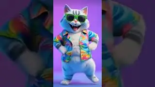 Your Cat Is Ready for Summer Party Mode 😎🌴#CoolCat#DancingCat#FunnyCat#SummerCat