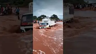 Truck Swept Away in Flood Water 😱 | #trendingnow #youtubeshorts