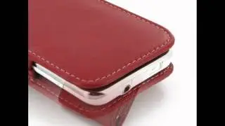 PDair Leather Case for Samsung Galaxy S WiFi 4.0  - Vertical Pouch Type Belt Clip Included (Red)