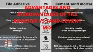 Advantages of  Tile Adhesive over sand Cement Mix | Cement vs Tile Adhesive | Tile Adhesive
