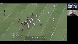Notre Dame C Jarrett Patterson sharing a tip from Olin Kreutz vs. Keanu Benton