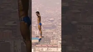Diving with an unreal view at Barcelona 1992! 🌇