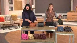 Dooney & Bourke Florentine Leather Binocular Crossbody Bag with Lisa Robertson
