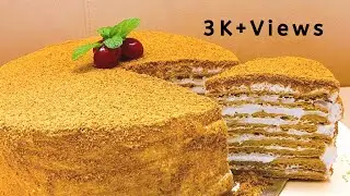 Russian Honey Cake | No Oven | Homemade Cake Recipe ||