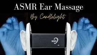 ASMR Ear Massage by Candlelight (Gloves, Crackling, Kiss Sounds)[NO Talking]
