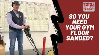 The process of sanding a gym floor