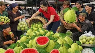 Harvesting Giant Guavas, Crossing Rocky Streams In The Deep Valley To Sell At The Market