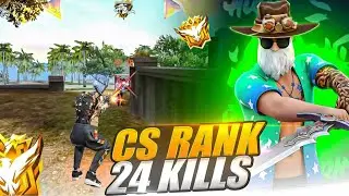 PLAY CS RANK GAME ONE GAME 24 KILLS  HACKER LEVEL 😱 GAMEPLAY￼ GARENA FREE FIRE🔥 