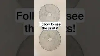 First Etch of Tusche Wash Circles on a Lithography Stone