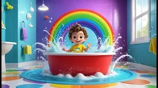 Splish, Splash, A Rainbow Bath | Colorful Bath Time Rhyme for Toddlers | Fun Sing-Along Song for Kid