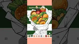 Burger flower #gigifoodcoloring #coloring #burger #flowers #fastfood